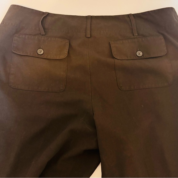 Michael Kors Women's Dark Brown Bottom Cuff Capris Cropped Stretch Size 14P - Picture 6 of 16
